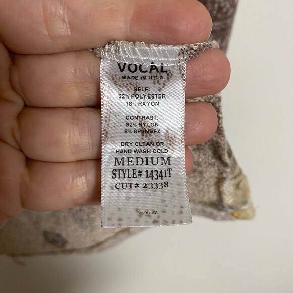 Vocal Two Piece Open Cardigan Sleeveless Tank Shell Womens M Lace Embellished - Picture 12 of 12